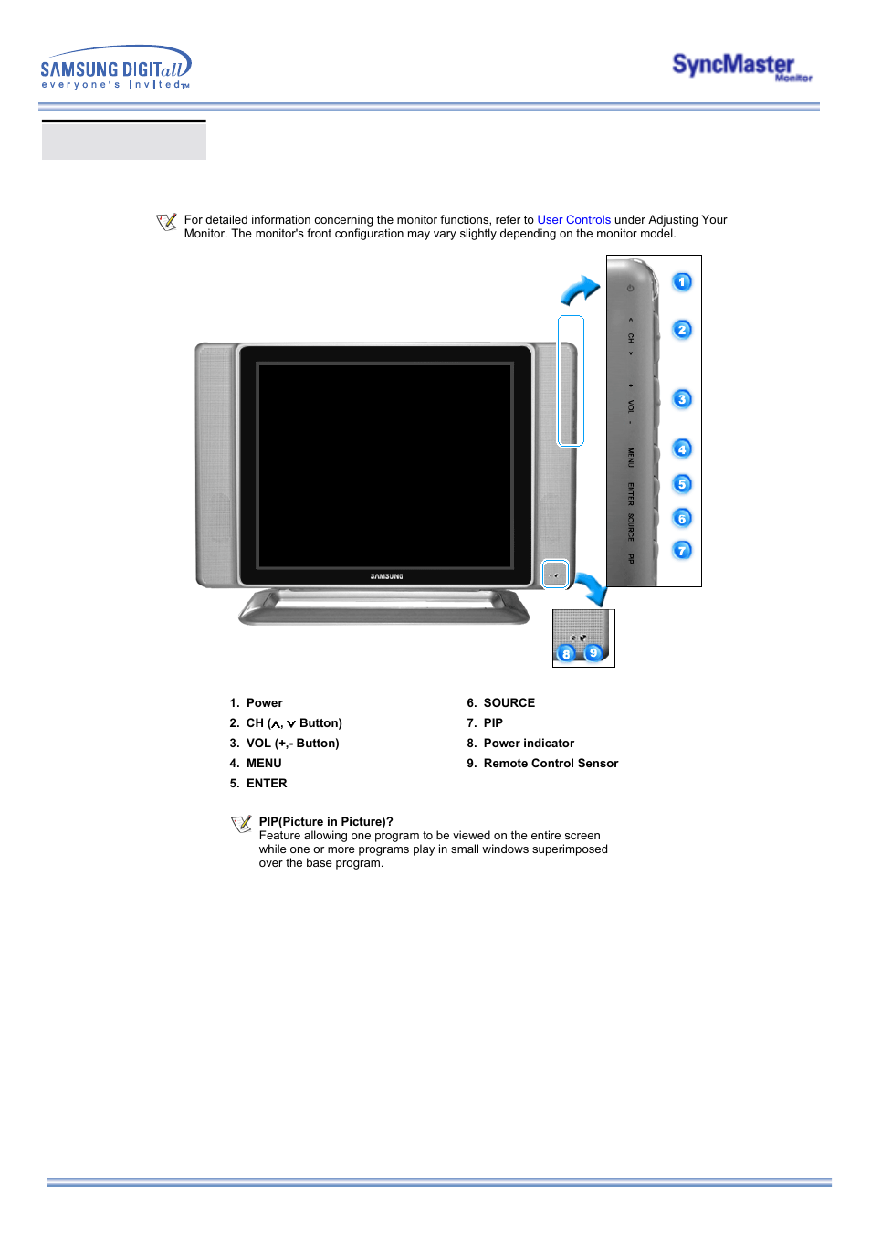 Front | Samsung 173MP User Manual | Page 12 / 64
