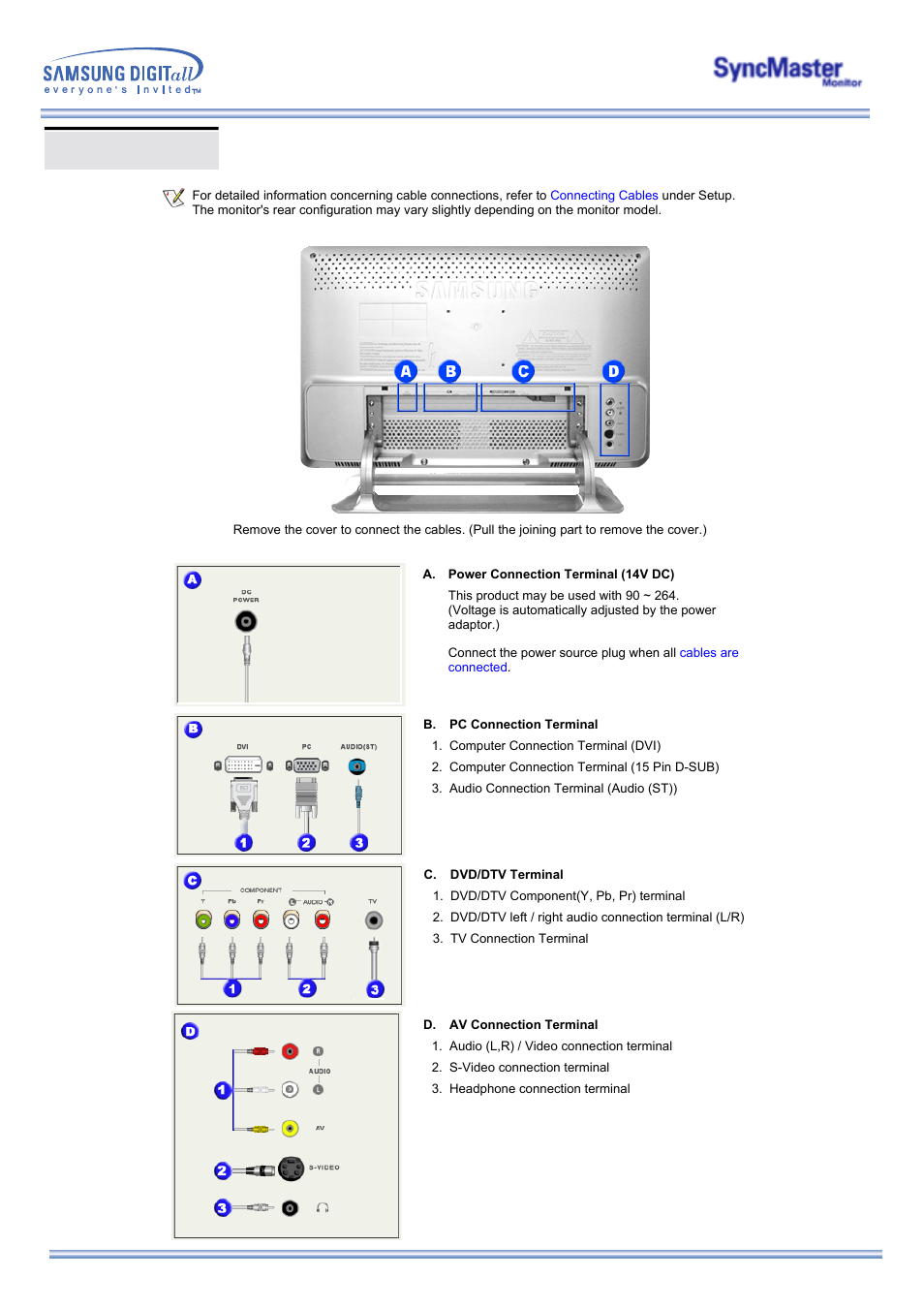Rear | Samsung 173MP User Manual | Page 13 / 64