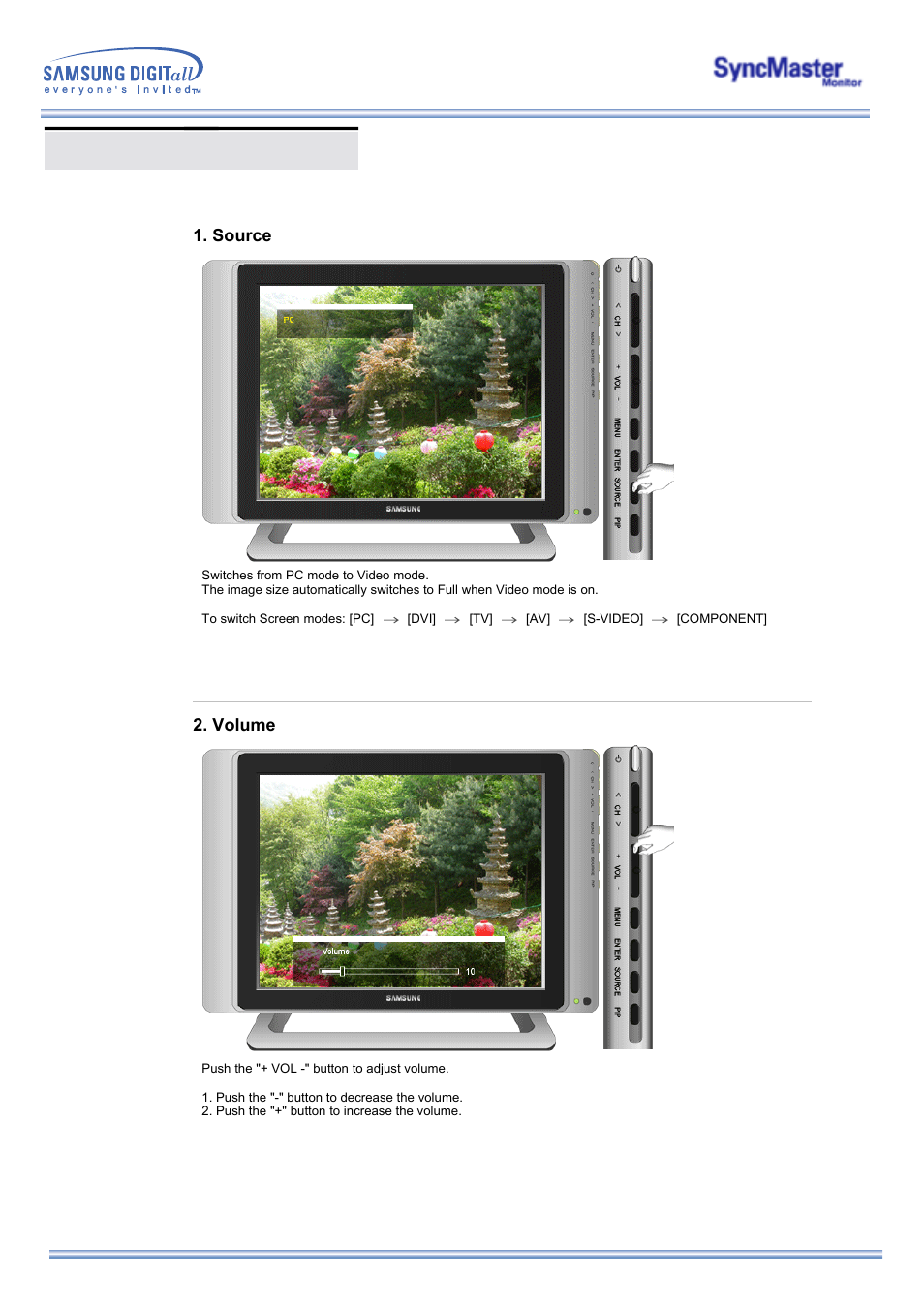 Direct-access features | Samsung 173MP User Manual | Page 32 / 64