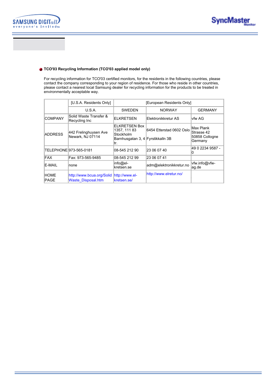 Regulatory | Samsung 173MP User Manual | Page 61 / 64