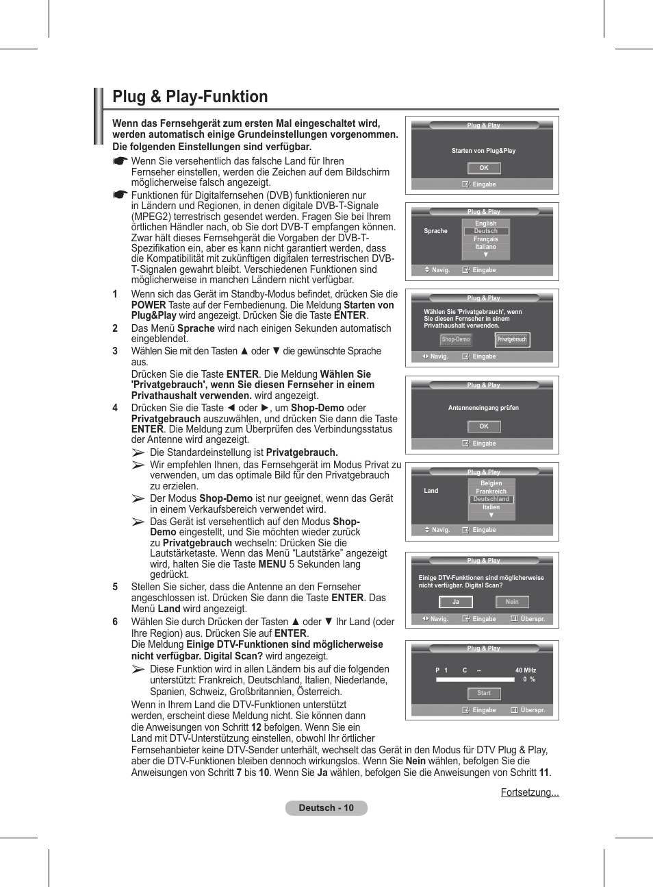 Plug & play-funktion | Samsung BN68-01416A-00 User Manual | Page 116 / 425