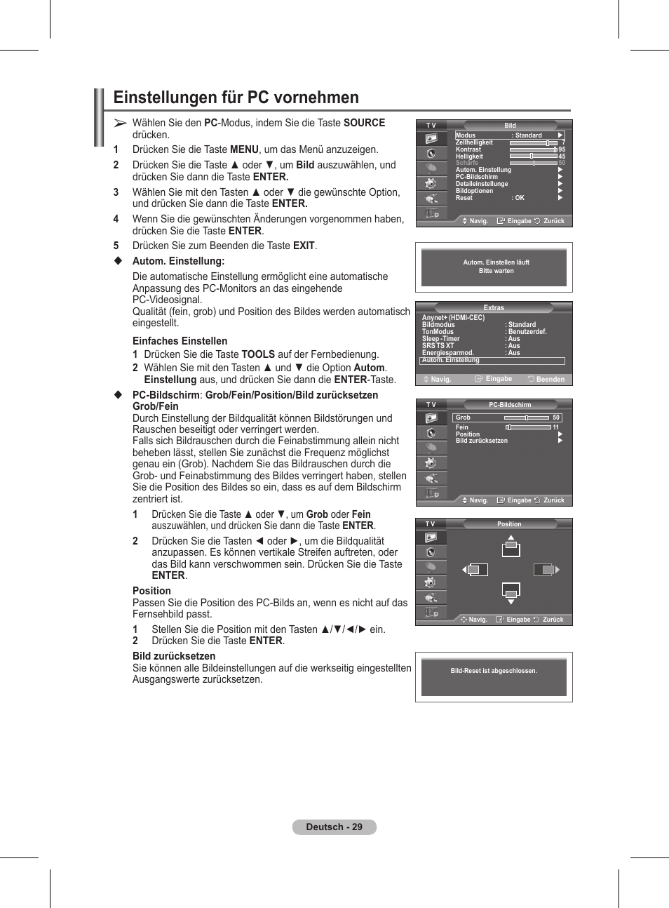 Einstellungen für pc vornehmen | Samsung BN68-01416A-00 User Manual | Page 135 / 425