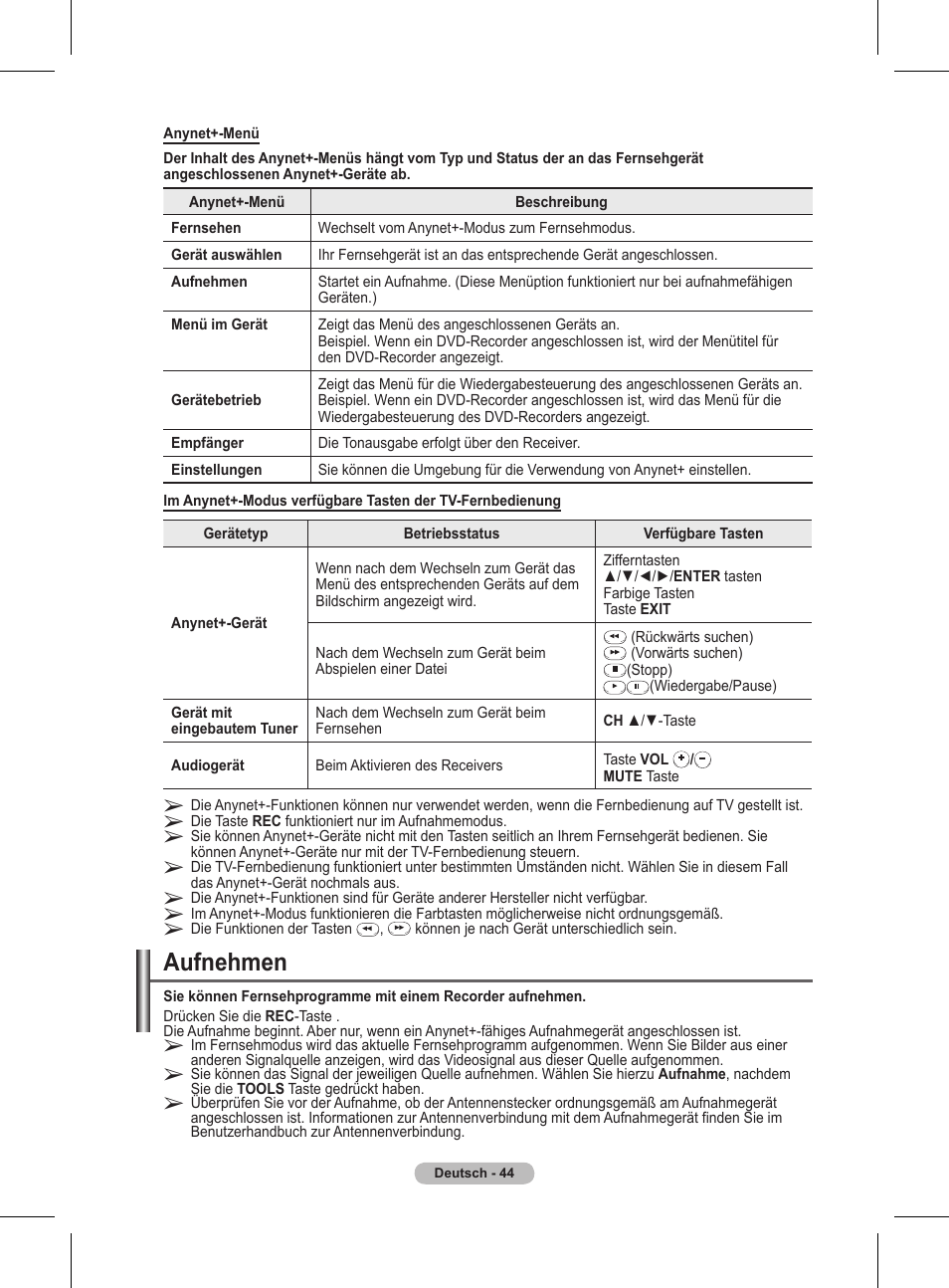 Aufnehmen | Samsung BN68-01416A-00 User Manual | Page 150 / 425