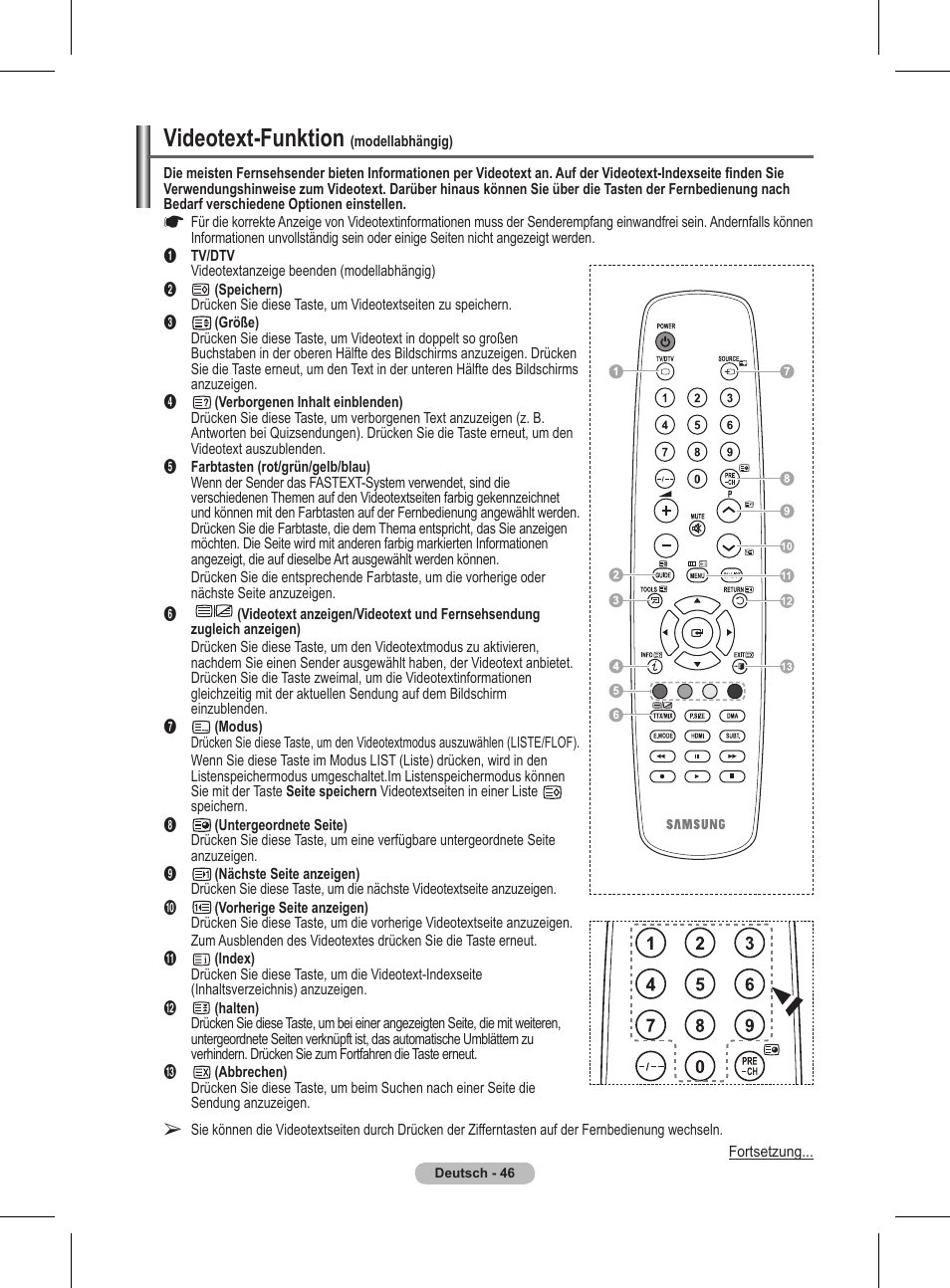 Videotext-funktion | Samsung BN68-01416A-00 User Manual | Page 152 / 425