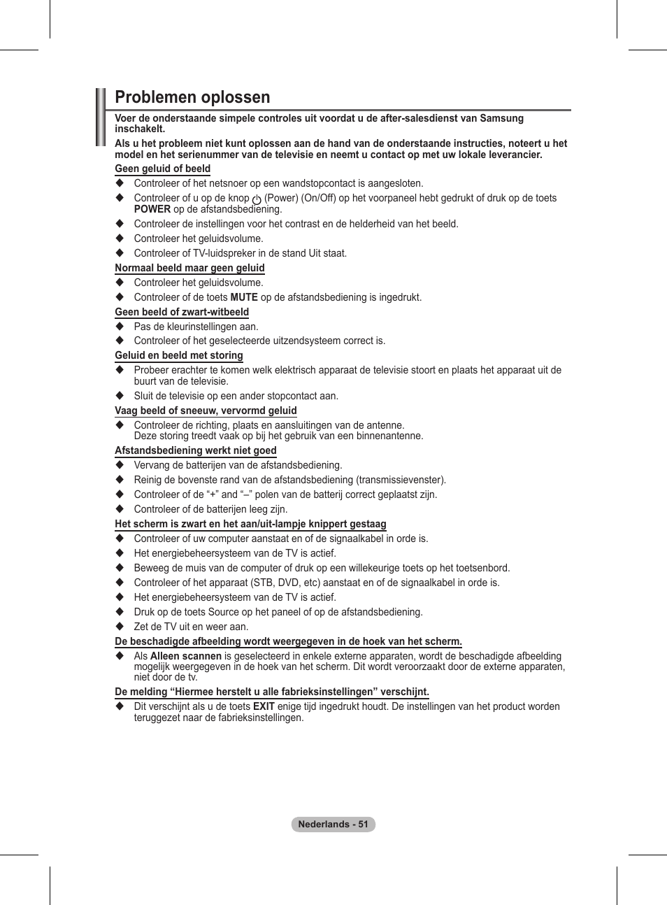 Problemen oplossen | Samsung BN68-01416A-00 User Manual | Page 210 / 425