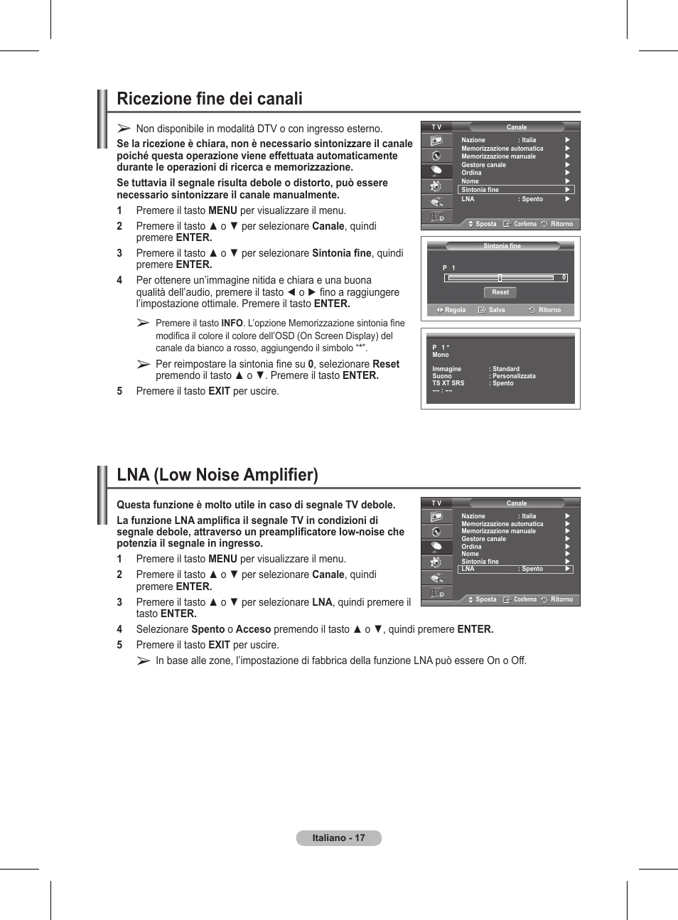 Ricezione fine dei canali, Lna (low noise amplifier) | Samsung BN68-01416A-00 User Manual | Page 229 / 425