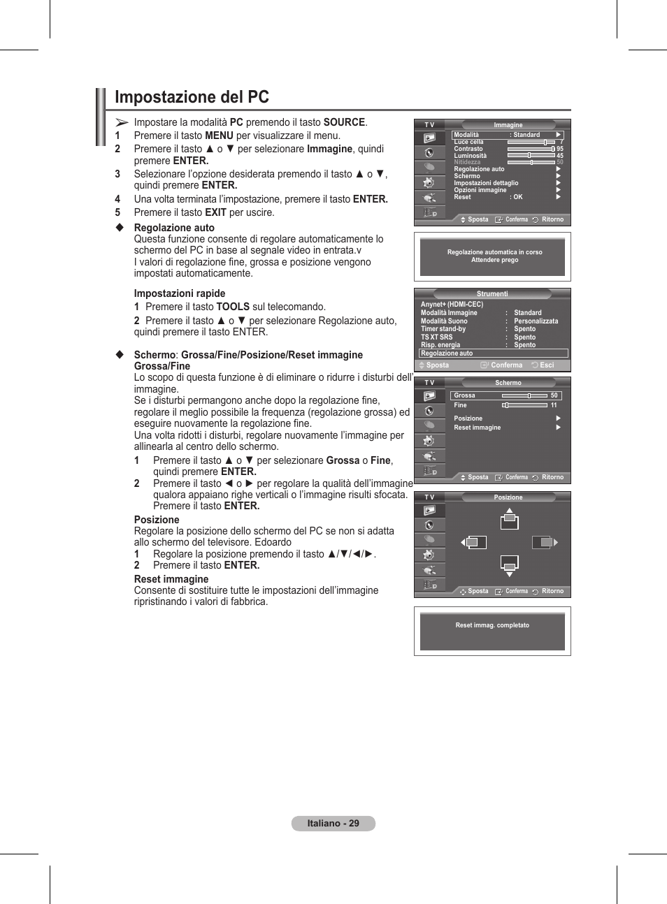 Impostazione del pc | Samsung BN68-01416A-00 User Manual | Page 241 / 425