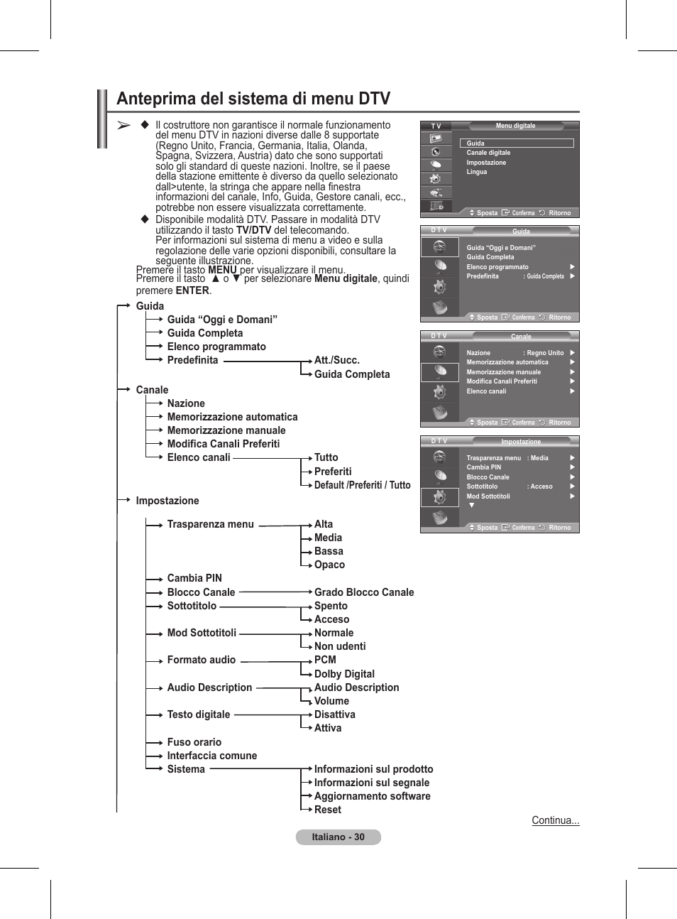 Anteprima del sistema di menu dtv | Samsung BN68-01416A-00 User Manual | Page 242 / 425