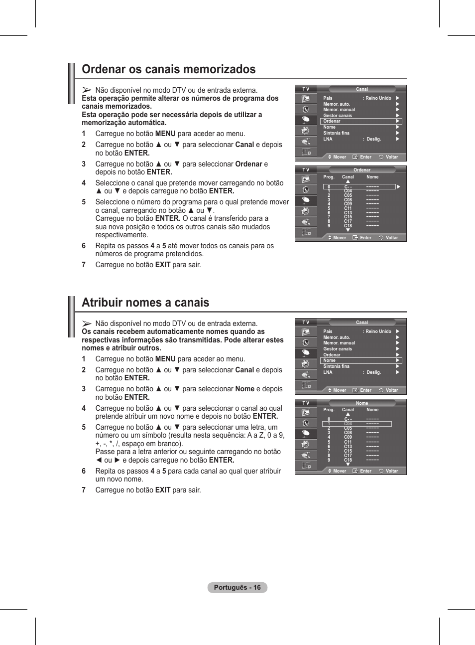 Atribuir nomes a canais | Samsung BN68-01416A-00 User Manual | Page 334 / 425