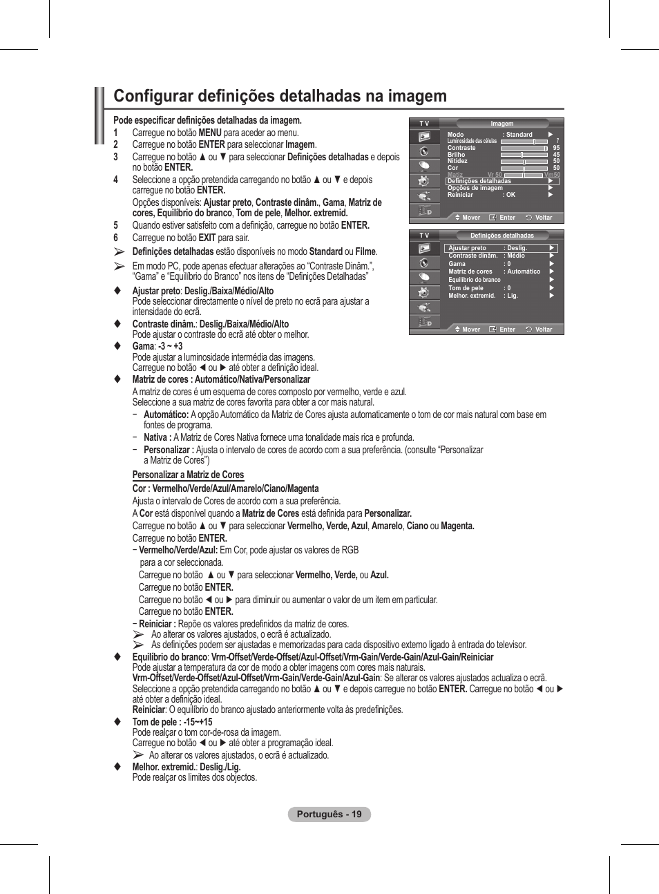 Configurar definições detalhadas na imagem | Samsung BN68-01416A-00 User Manual | Page 337 / 425