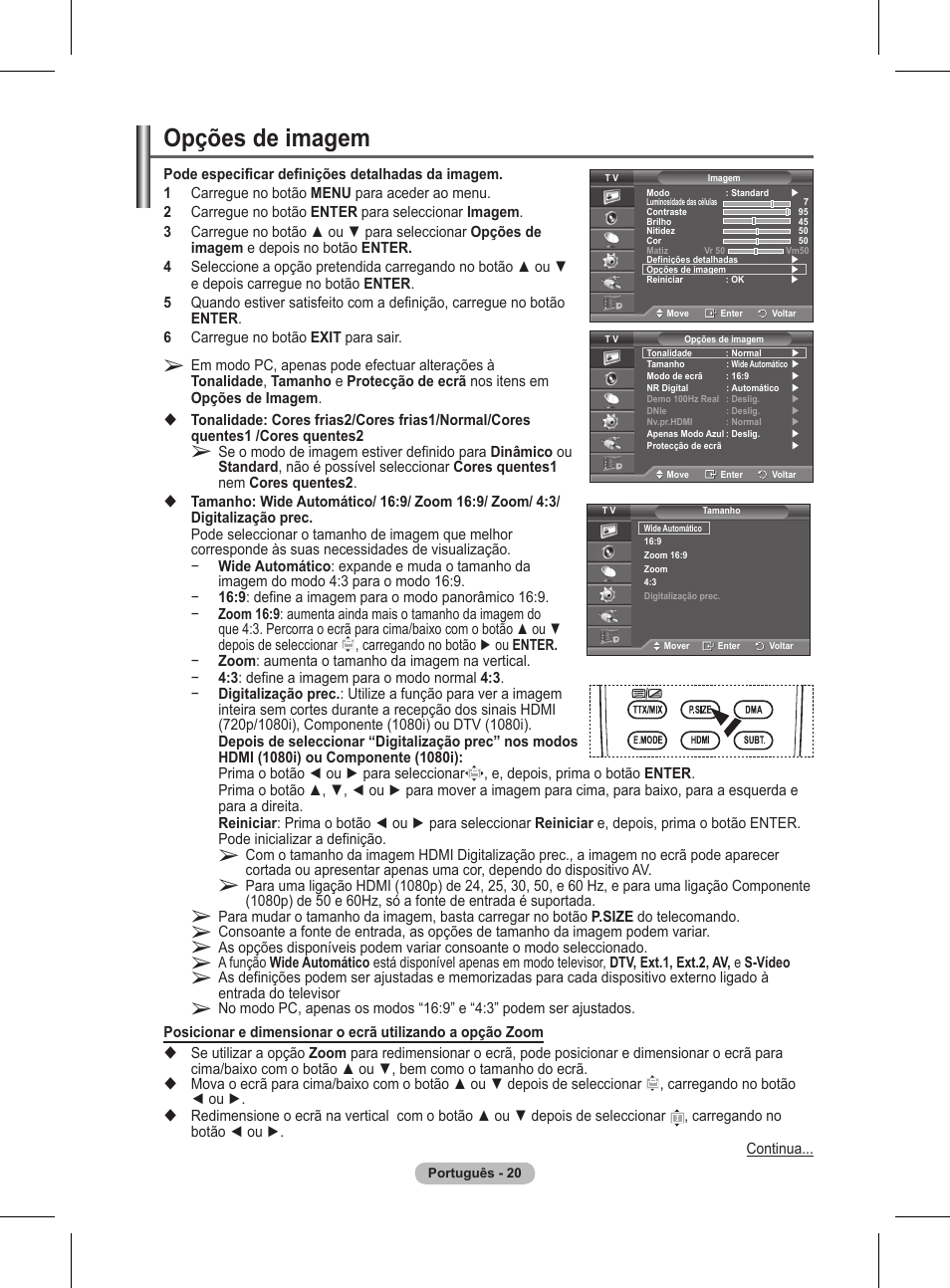 Opções de imagem | Samsung BN68-01416A-00 User Manual | Page 338 / 425