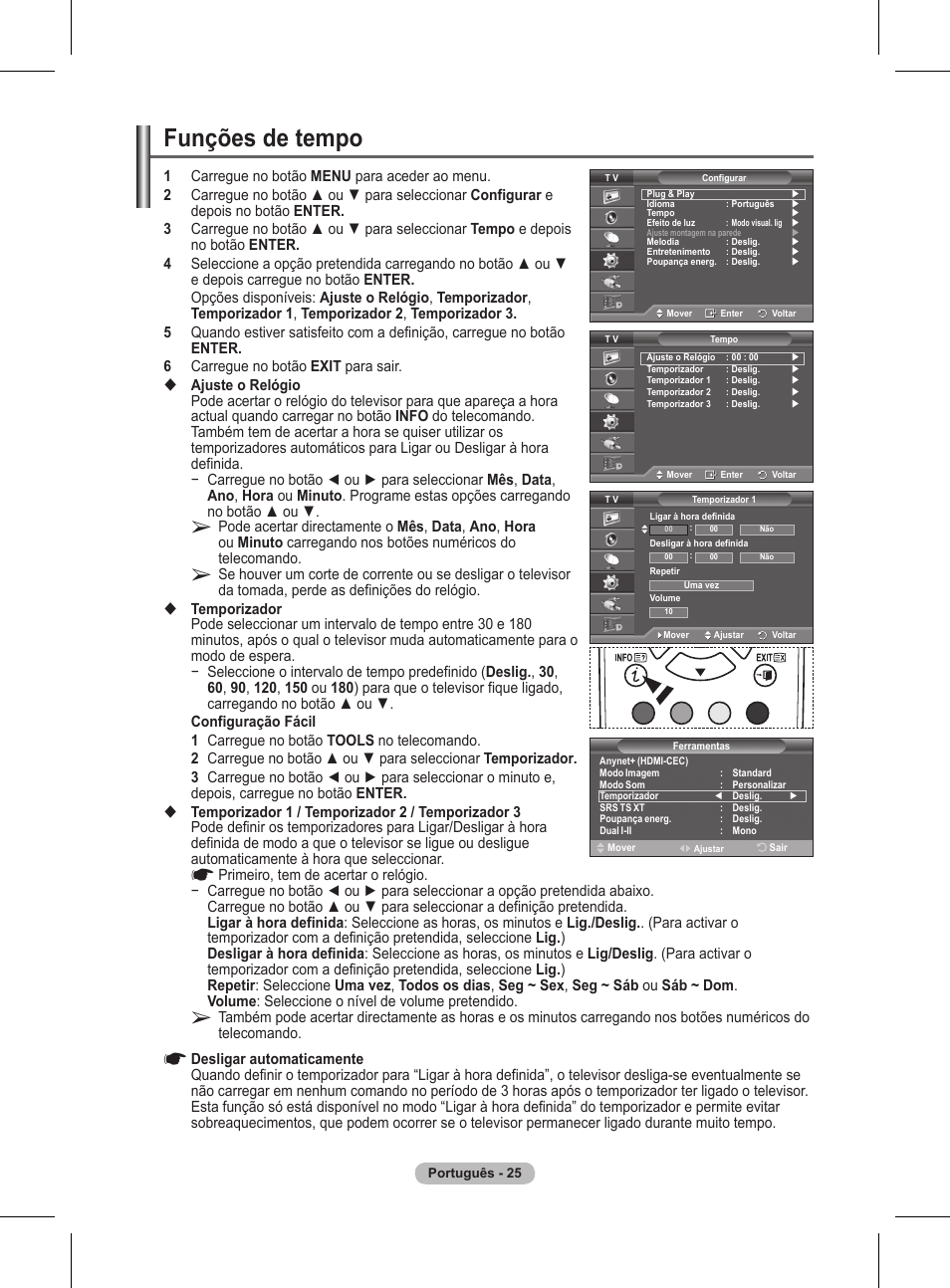Funções de tempo | Samsung BN68-01416A-00 User Manual | Page 343 / 425