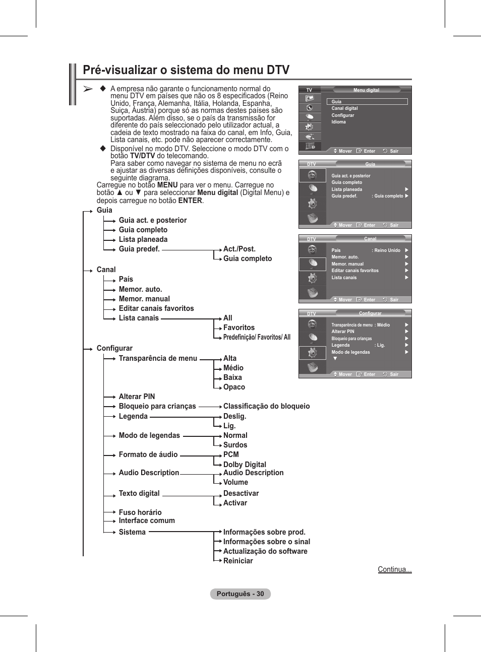 Pré-visualizar o sistema do menu dtv | Samsung BN68-01416A-00 User Manual | Page 348 / 425