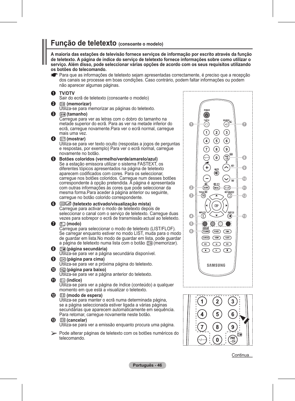 Função de teletexto | Samsung BN68-01416A-00 User Manual | Page 364 / 425