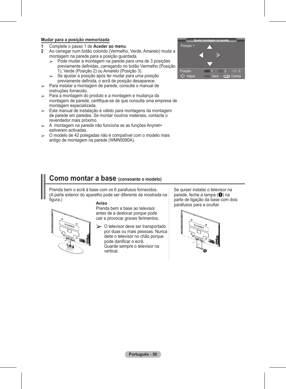 Como montar a base | Samsung BN68-01416A-00 User Manual | Page 368 / 425