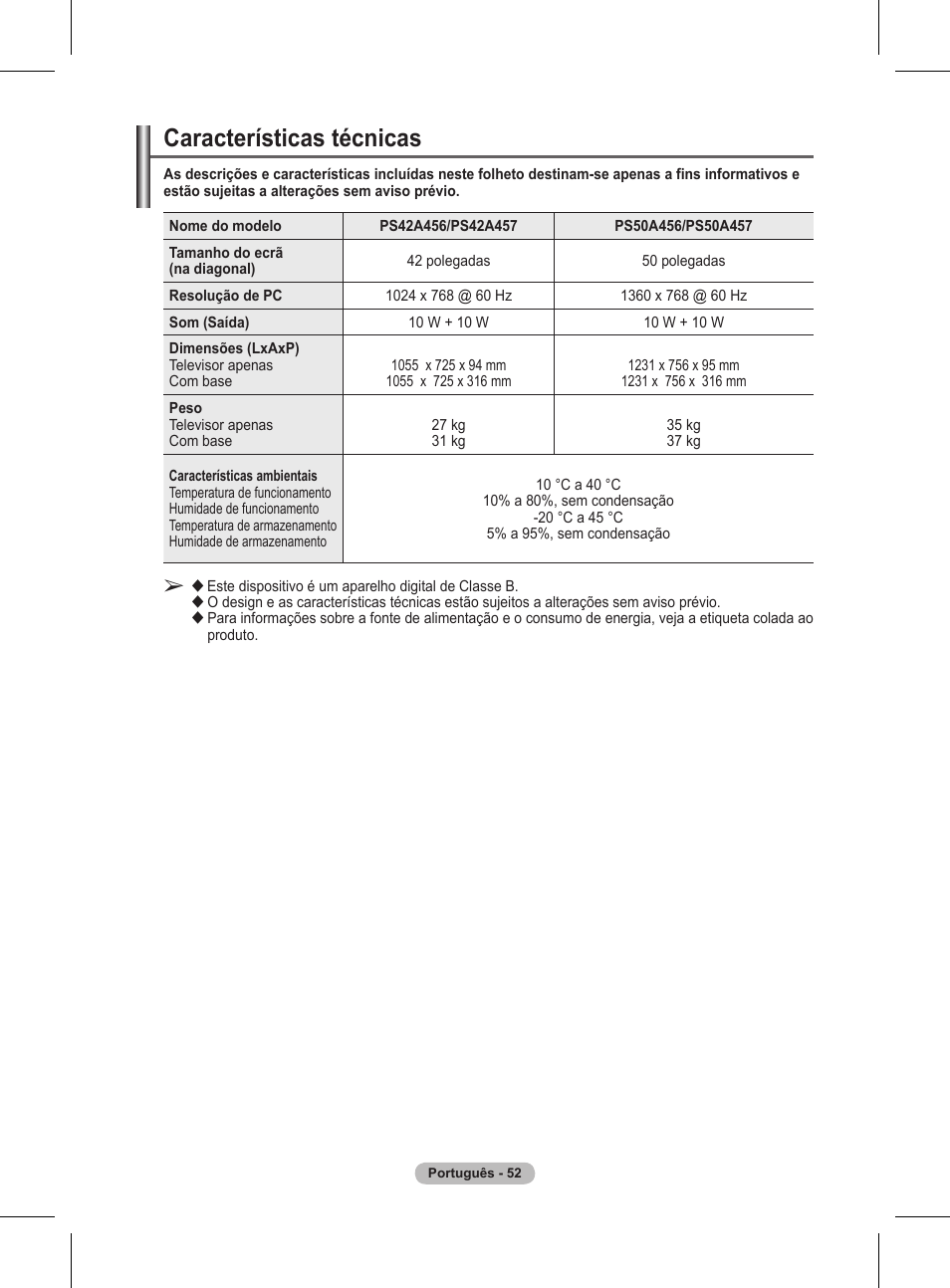 Características técnicas | Samsung BN68-01416A-00 User Manual | Page 370 / 425
