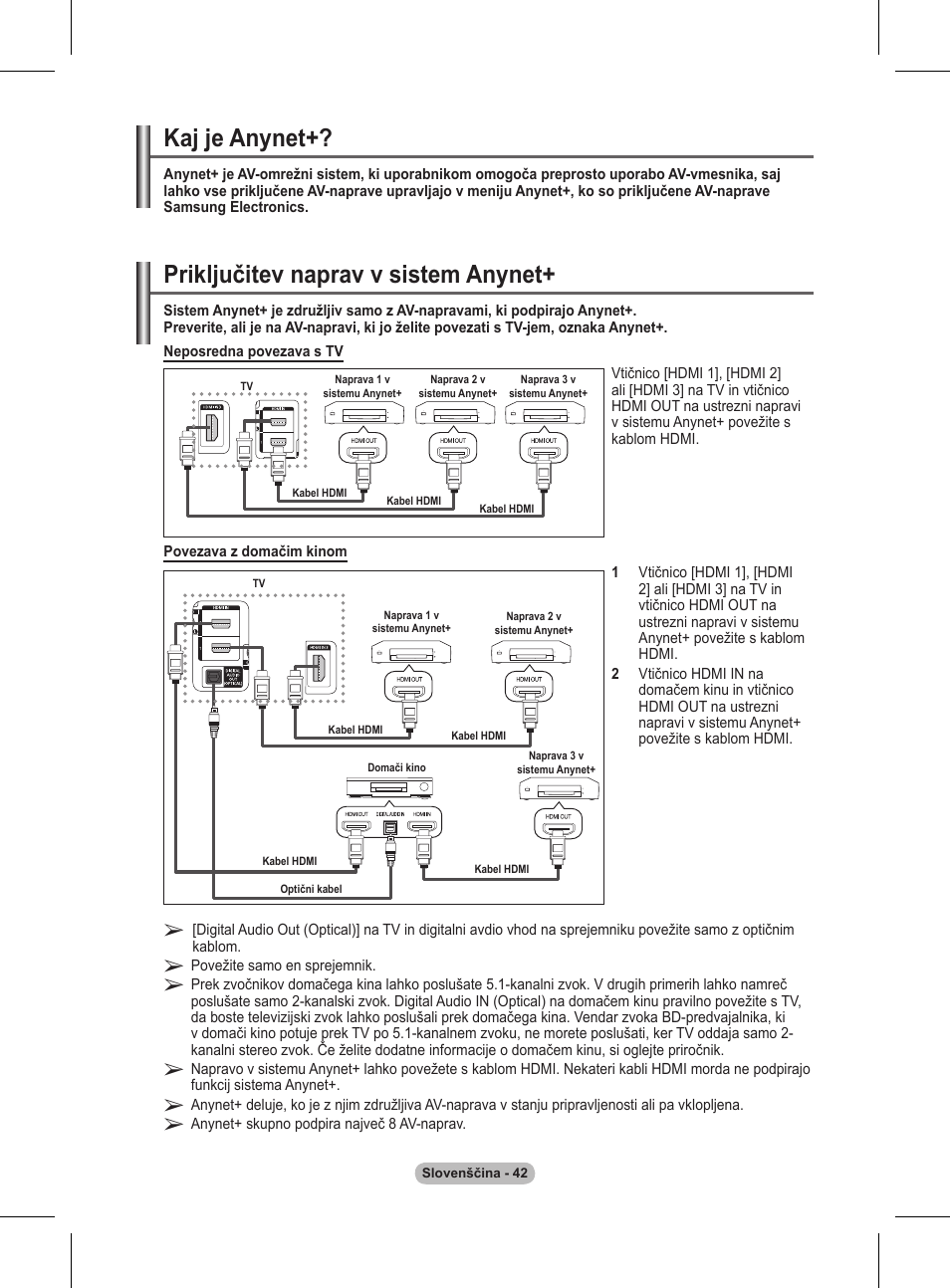 Priključitev naprav v sistem anynet, Kaj je anynet | Samsung BN68-01416A-00 User Manual | Page 413 / 425