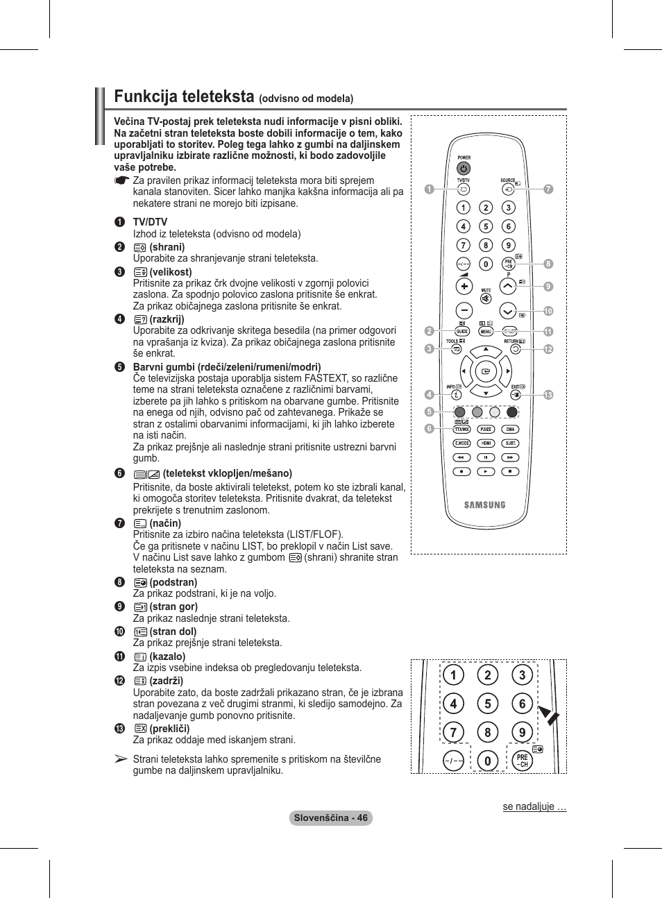 Funkcija teleteksta | Samsung BN68-01416A-00 User Manual | Page 417 / 425