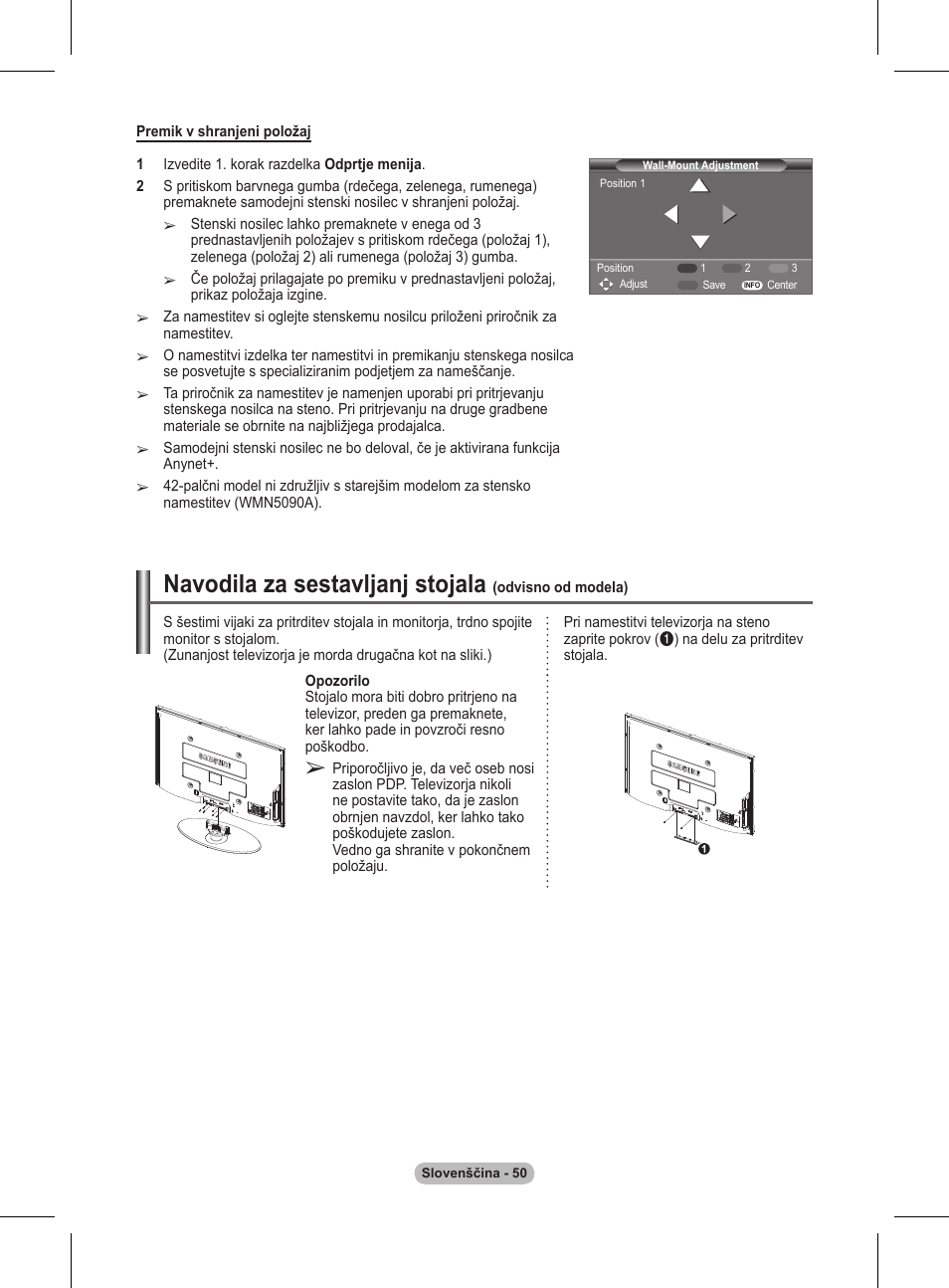 Navodila za sestavljanj stojala | Samsung BN68-01416A-00 User Manual | Page 421 / 425