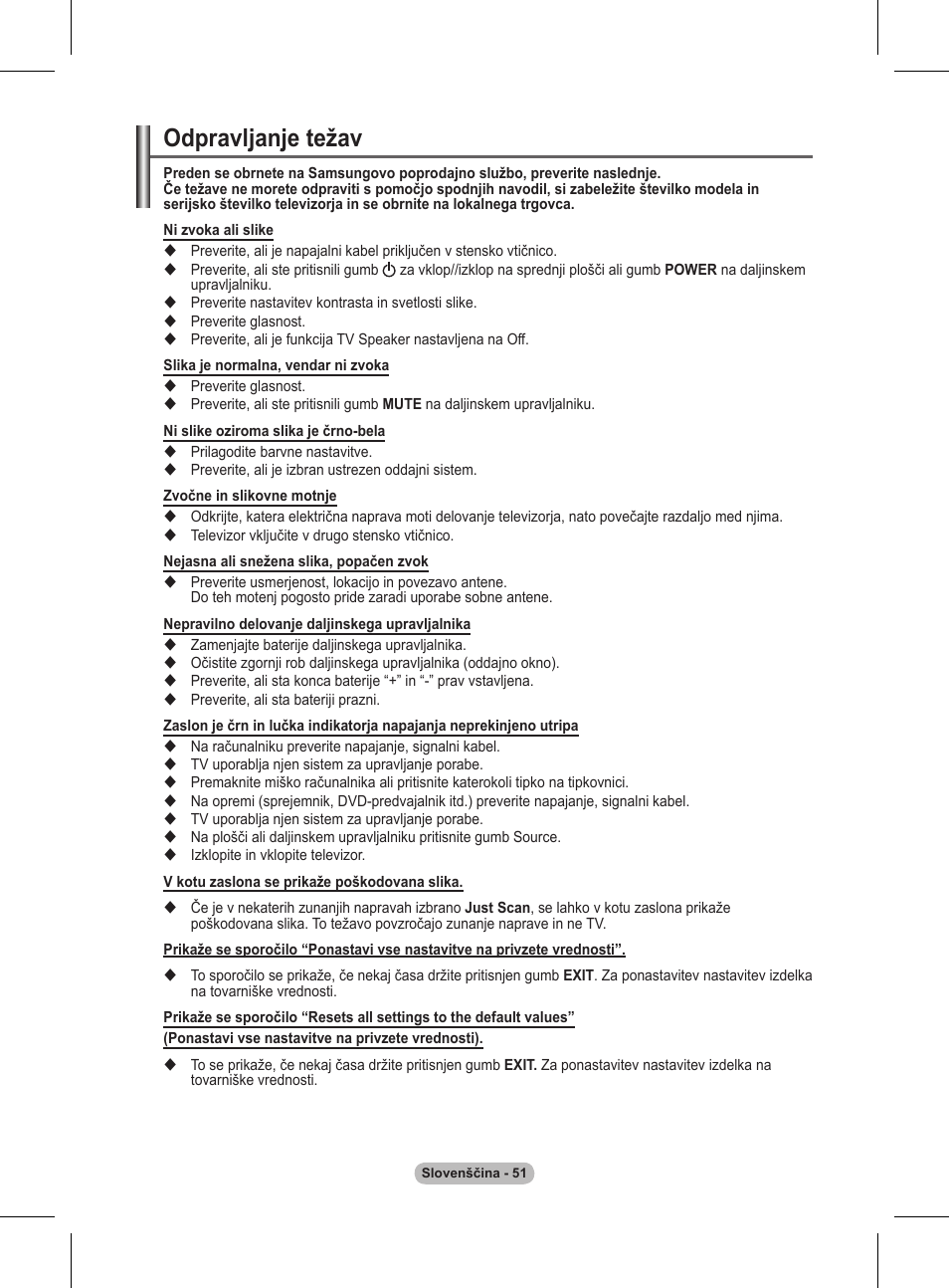 Odpravljanje težav | Samsung BN68-01416A-00 User Manual | Page 422 / 425