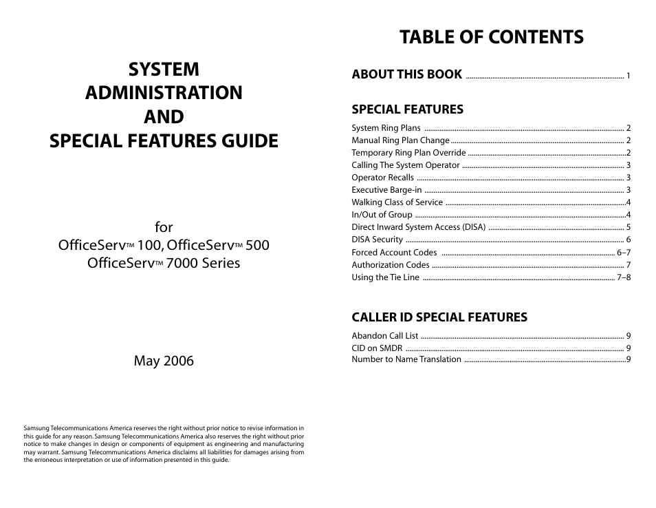 Samsung OFFICESERV 700 User Manual | 22 pages