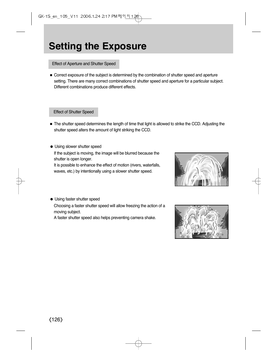 Setting the exposure | Samsung Digimax GX-1S User Manual | Page 127 / 214