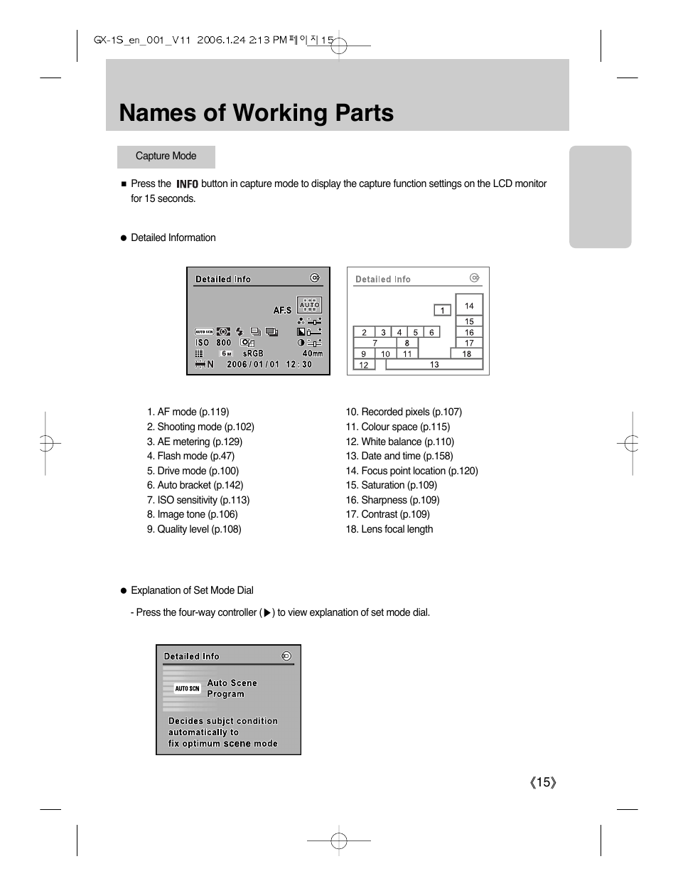 Names of working parts | Samsung Digimax GX-1S User Manual | Page 16 / 214