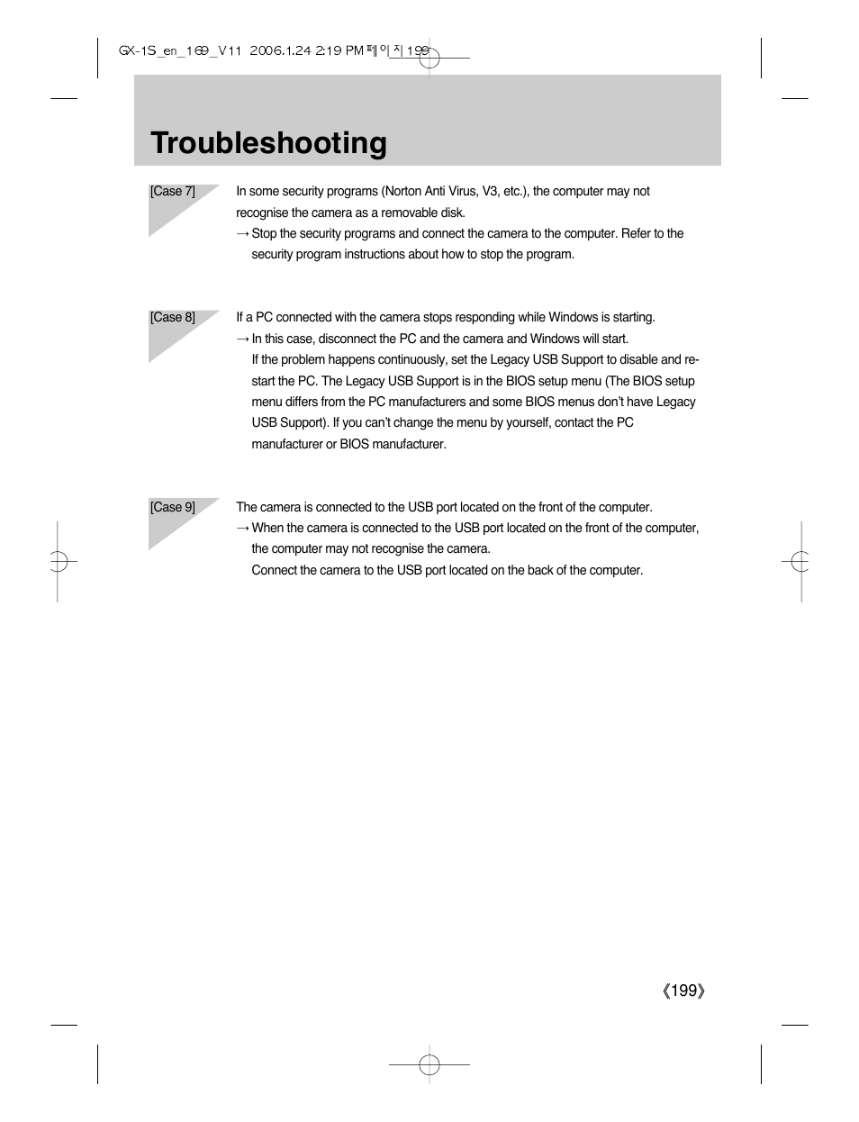 Troubleshooting | Samsung Digimax GX-1S User Manual | Page 200 / 214