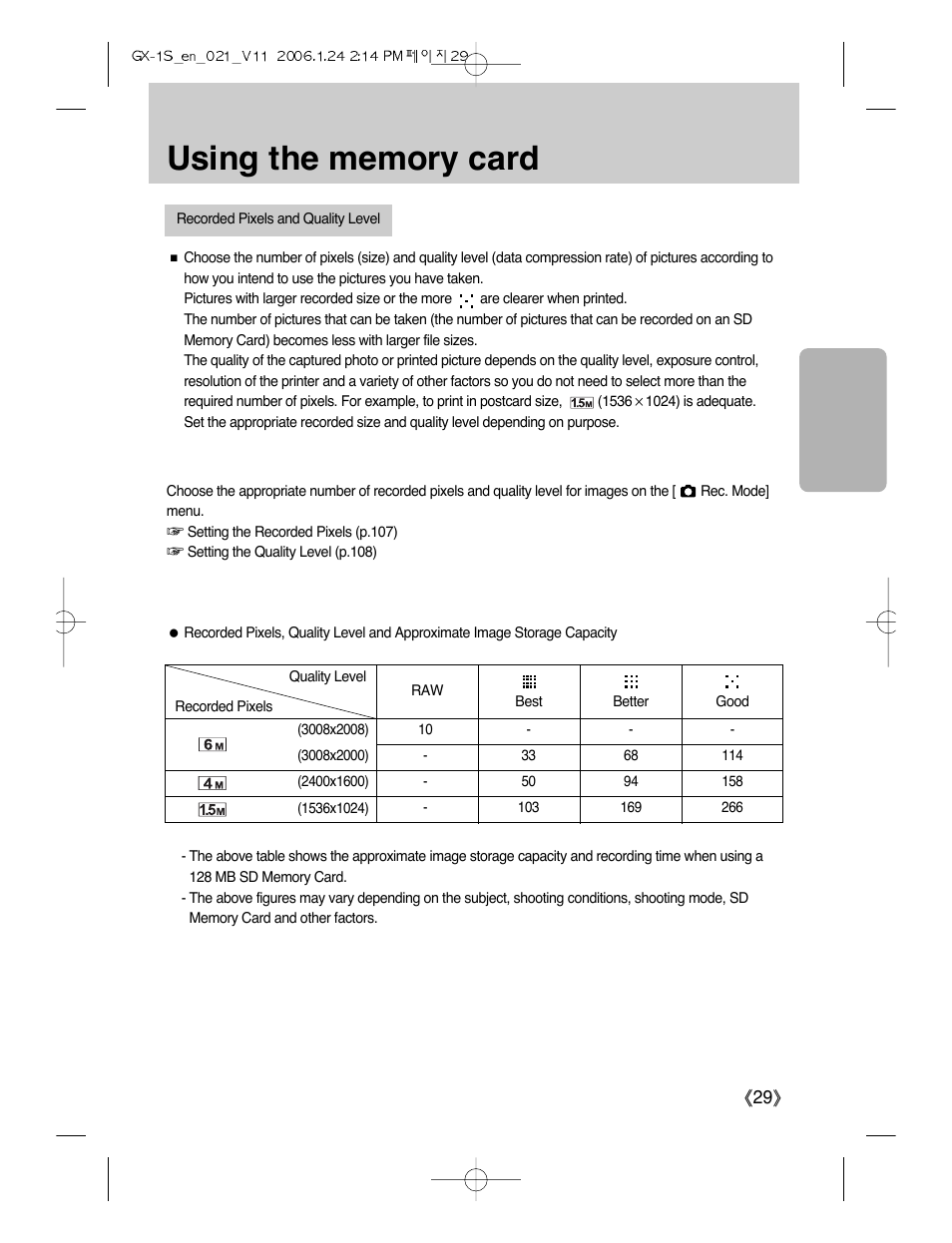 Samsung Digimax GX-1S User Manual | Page 30 / 214