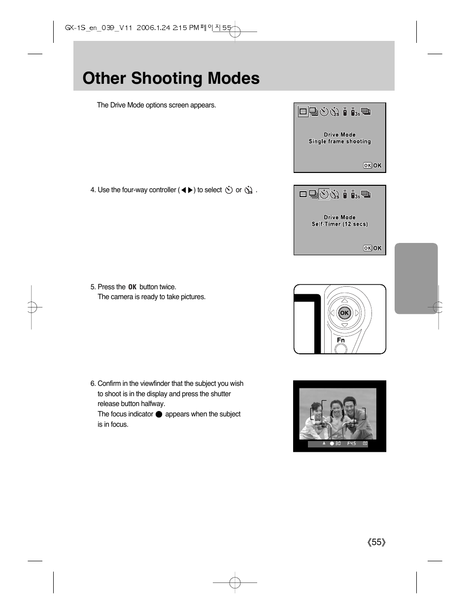 Other shooting modes | Samsung Digimax GX-1S User Manual | Page 56 / 214