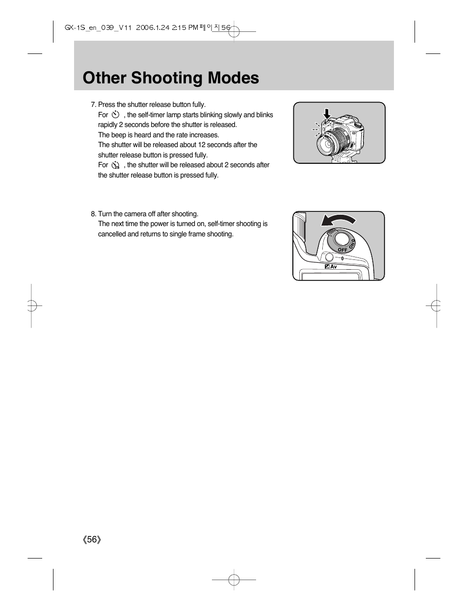 Other shooting modes | Samsung Digimax GX-1S User Manual | Page 57 / 214