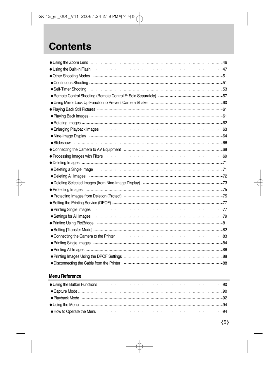 Samsung Digimax GX-1S User Manual | Page 6 / 214