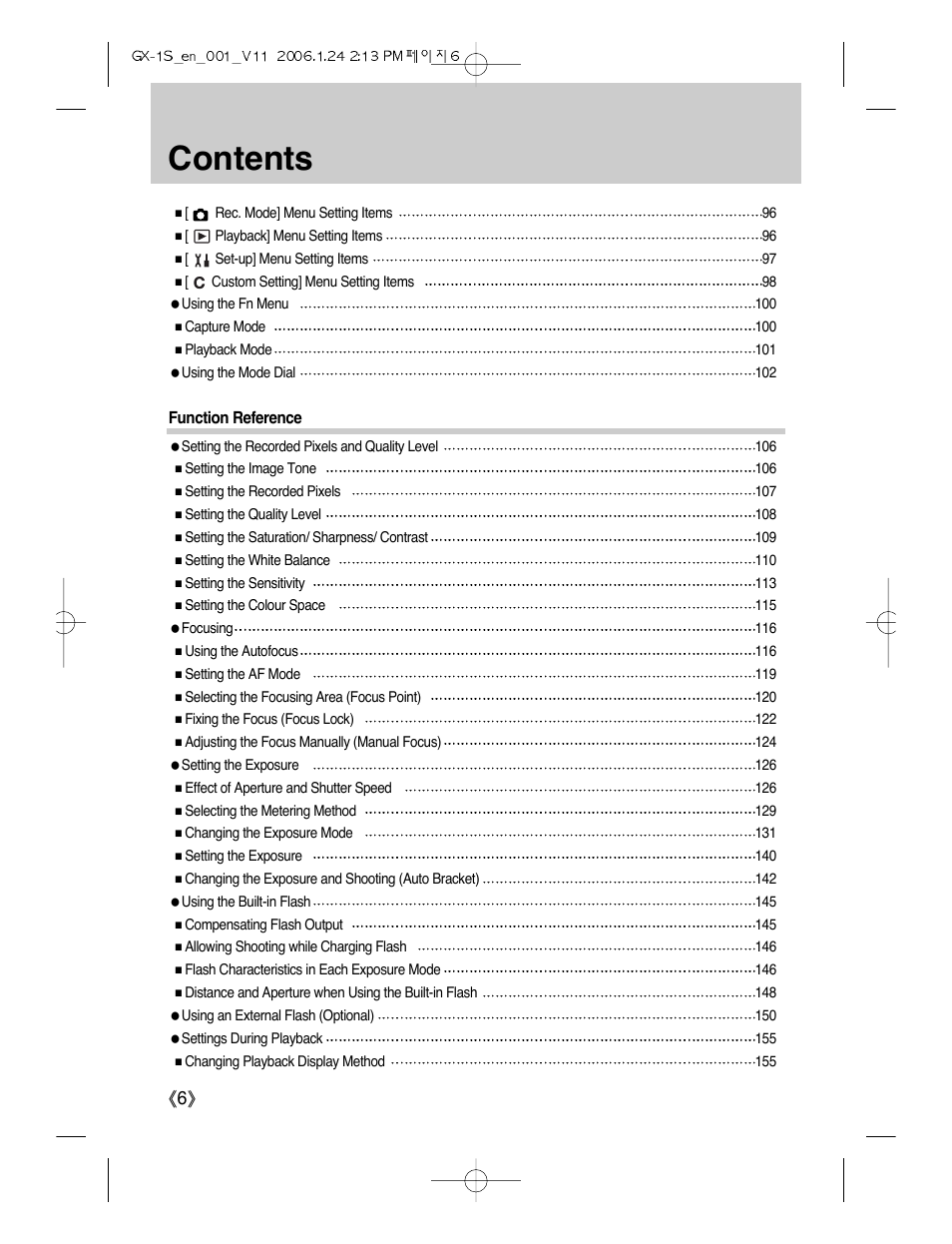 Samsung Digimax GX-1S User Manual | Page 7 / 214