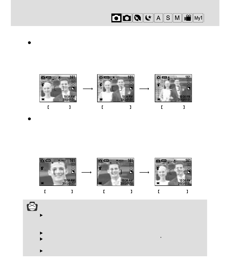 Wide / tele button, Notice | Samsung 3500 User Manual | Page 34 / 140