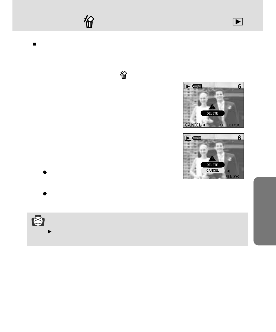 Delete ( ) button, Pla y /set up, Notice | Samsung 3500 User Manual | Page 69 / 140