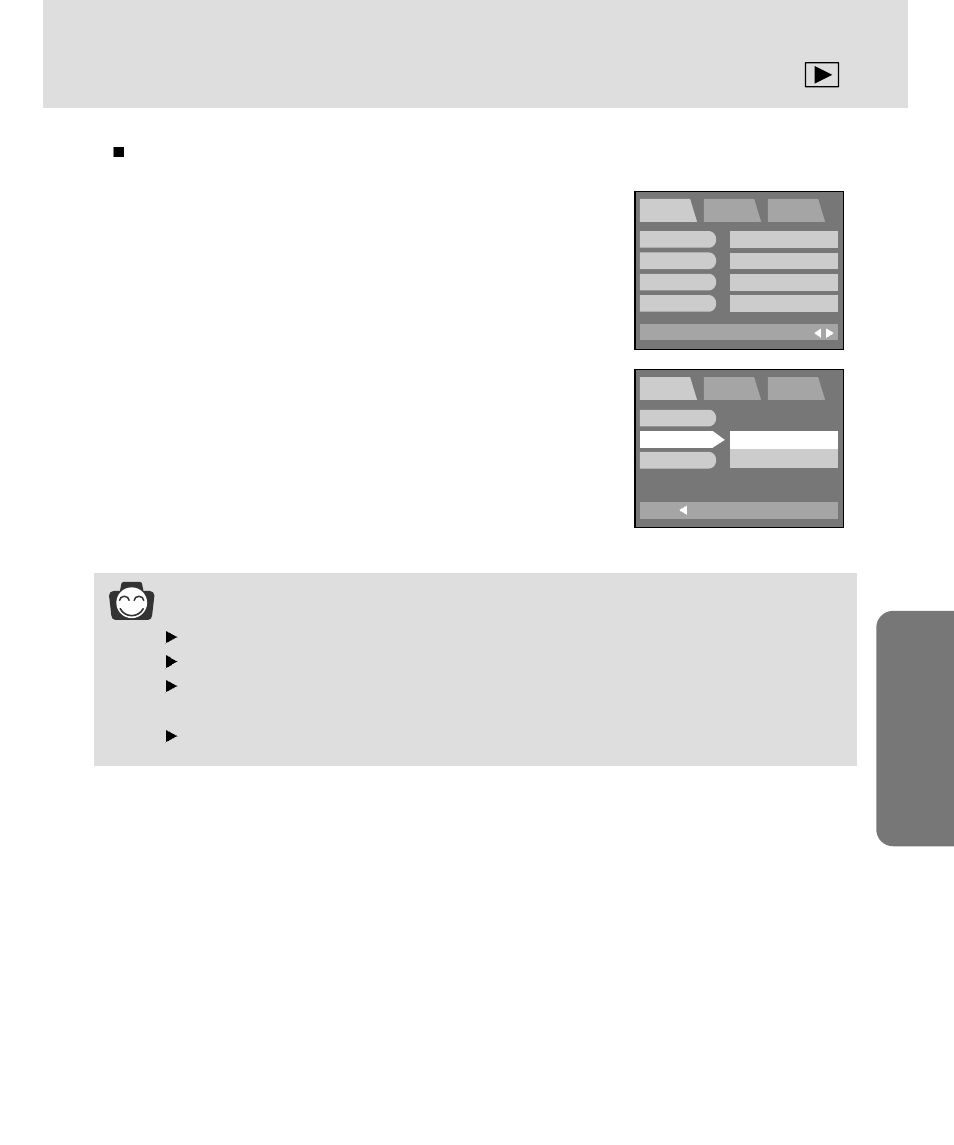 Dpof : index, Pla y /set up, Information | Samsung 3500 User Manual | Page 77 / 140