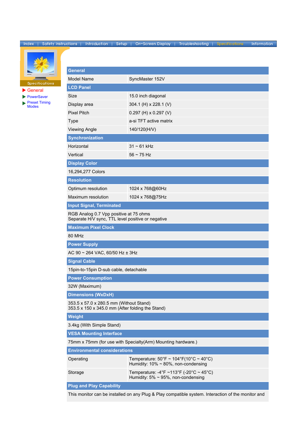 Samsung 152V User Manual | Page 44 / 81