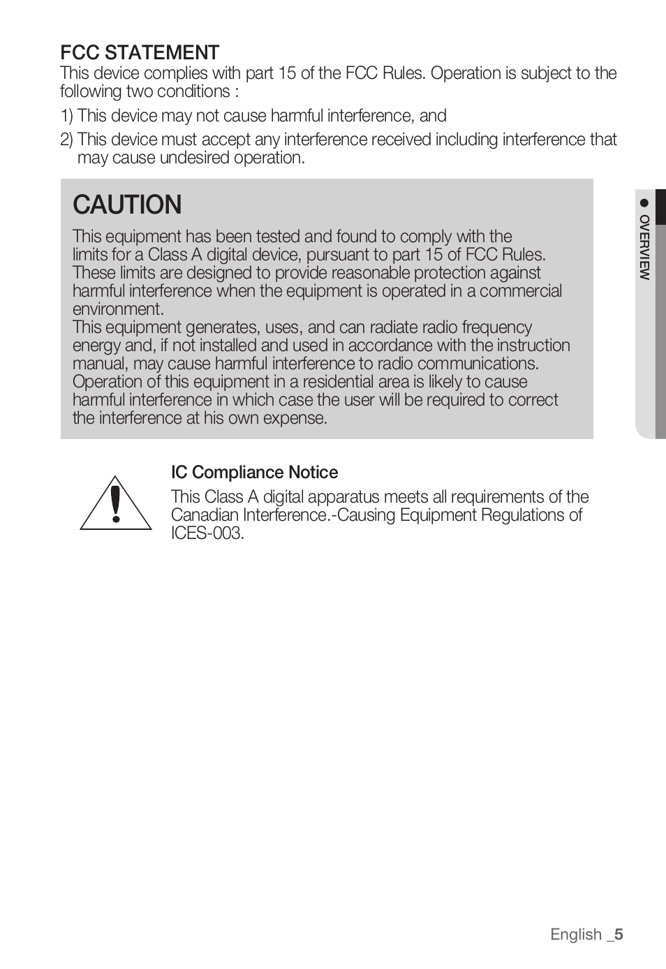 Caution, Fcc statement | Samsung SNB-3000(P) User Manual | Page 5 / 111