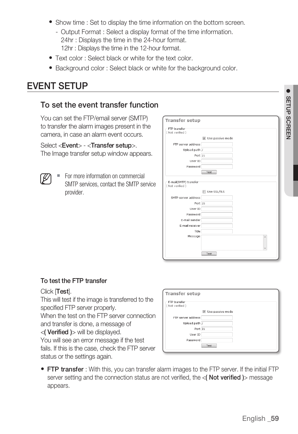 Event setup | Samsung SNB-3000(P) User Manual | Page 59 / 111