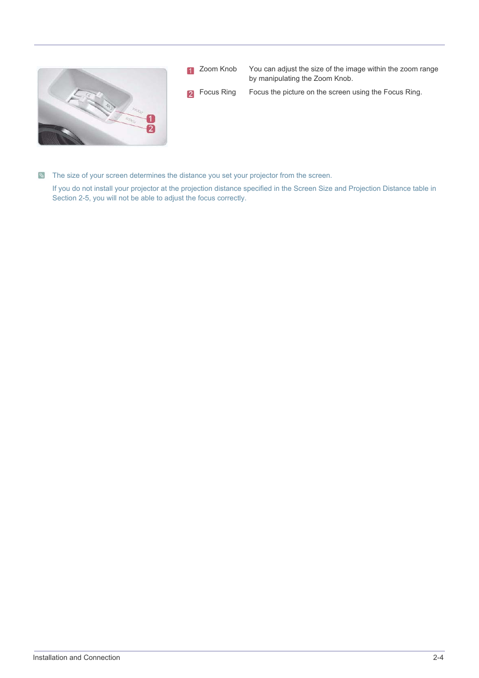 4 zoom and focus adjustment, Zoom and focus adjustment -4 | Samsung SP-M305 User Manual | Page 14 / 89