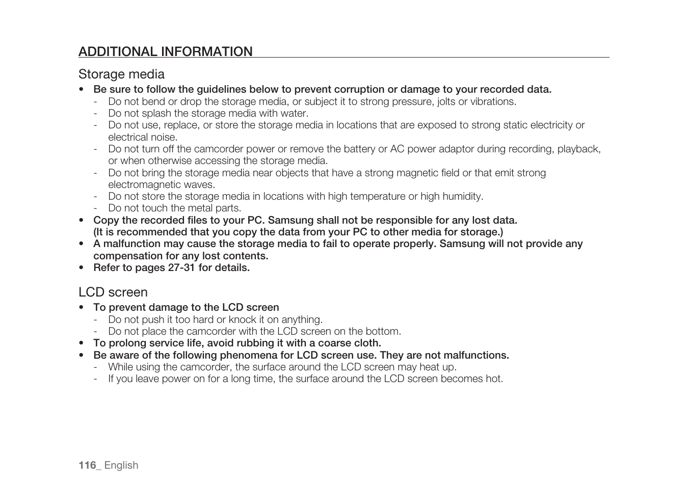 Samsung HMX-H1062SP User Manual | Page 126 / 144