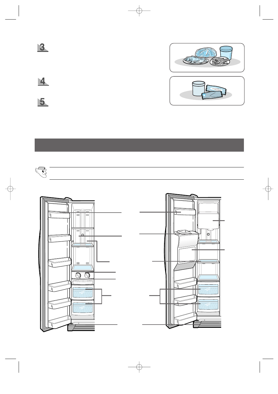 View of your fridge/freezer, Freezer | Samsung SRS580DTKG User Manual | Page 11 / 32