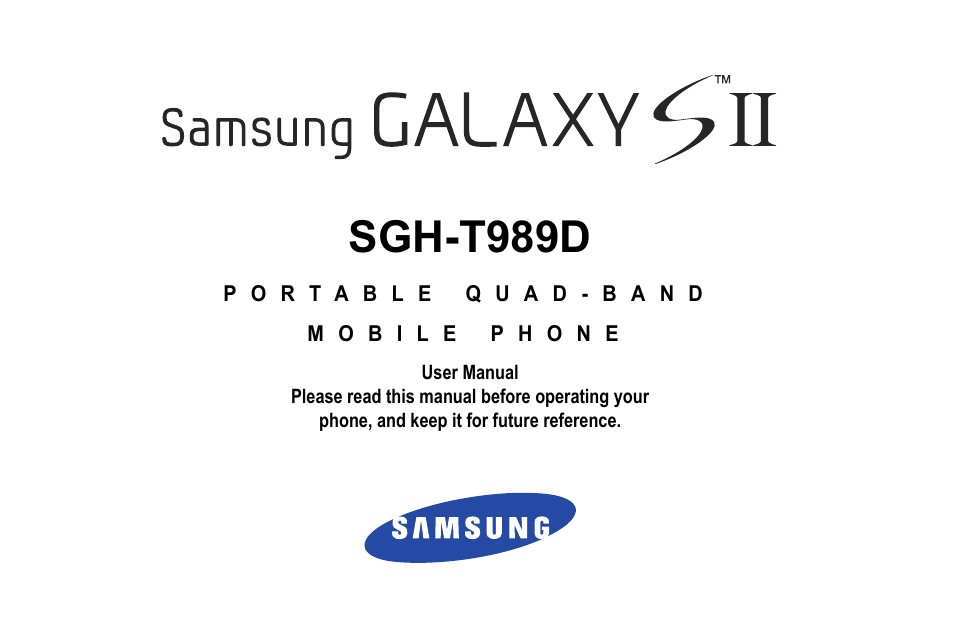 Samsung GALAXY S SGH-T989D User Manual | 223 pages