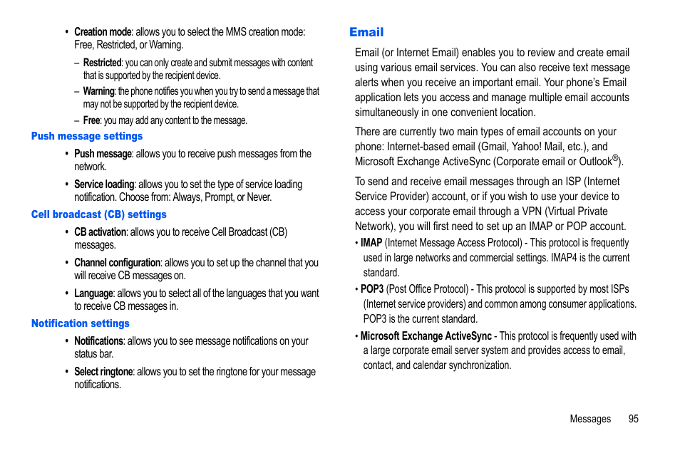 Email | Samsung GALAXY S SGH-T989D User Manual | Page 103 / 223