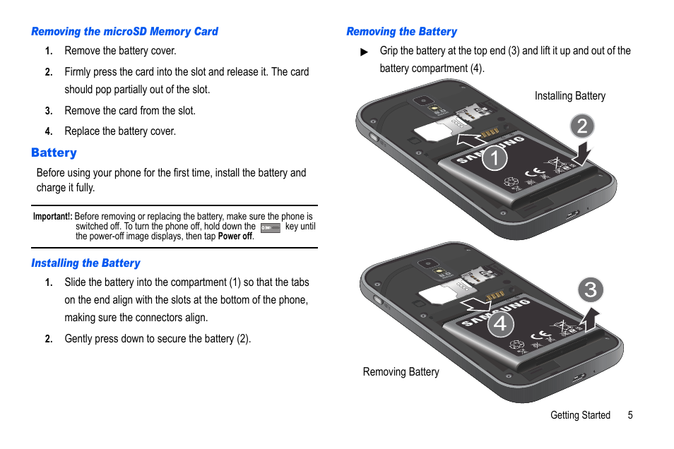 Battery | Samsung GALAXY S SGH-T989D User Manual | Page 13 / 223