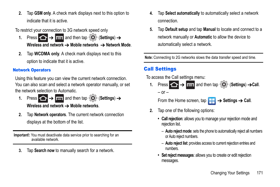 Call settings | Samsung GALAXY S SGH-T989D User Manual | Page 179 / 223
