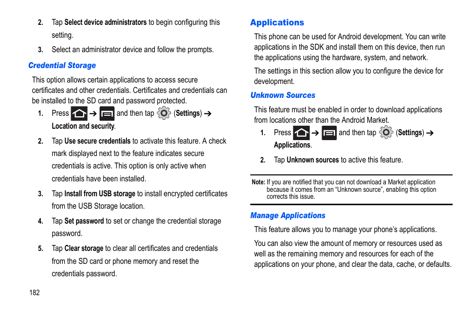 Applications | Samsung GALAXY S SGH-T989D User Manual | Page 190 / 223