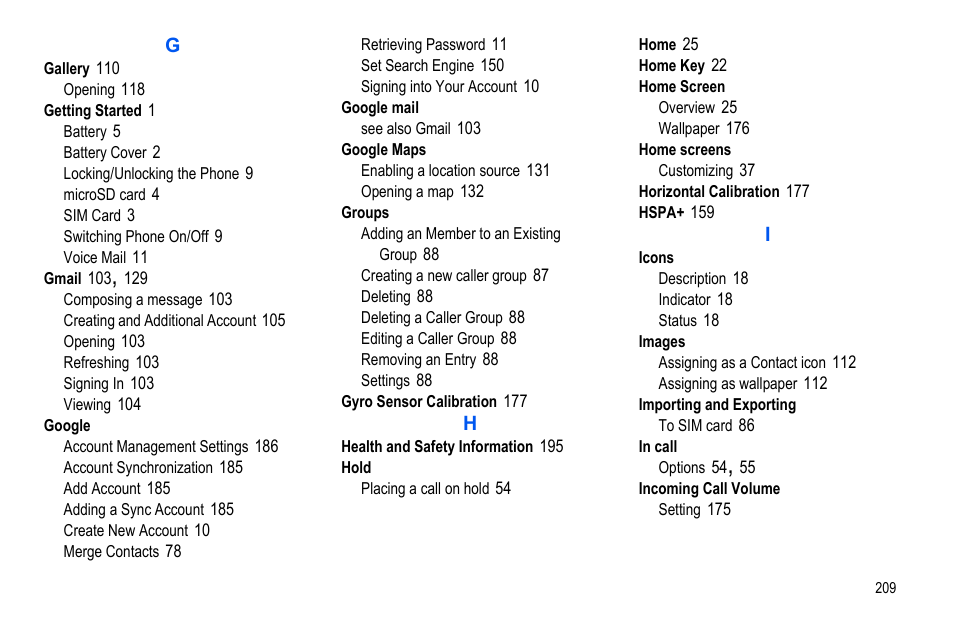 Samsung GALAXY S SGH-T989D User Manual | Page 217 / 223