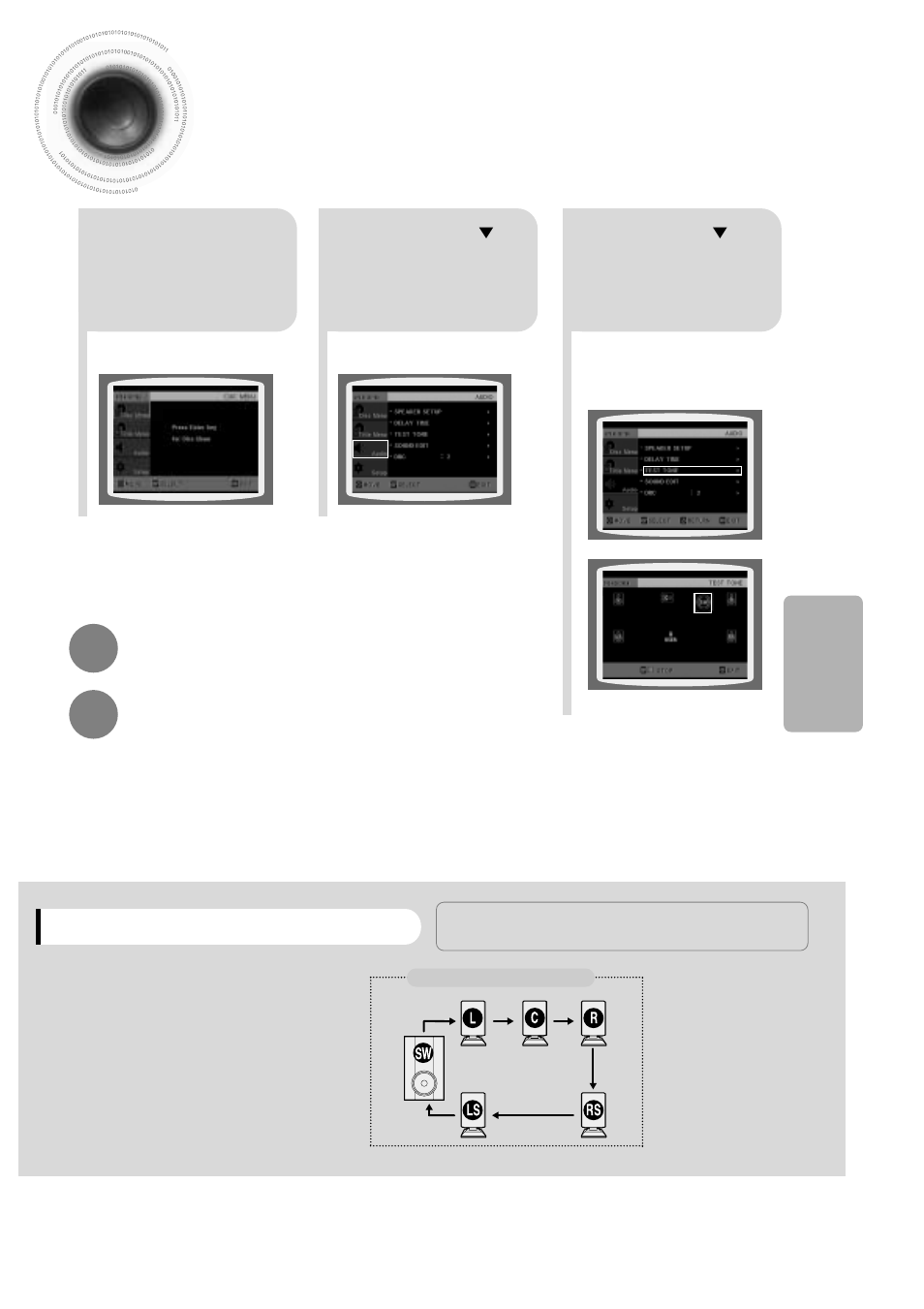 Setting the test tone | Samsung HT-DB650 User Manual | Page 45 / 70