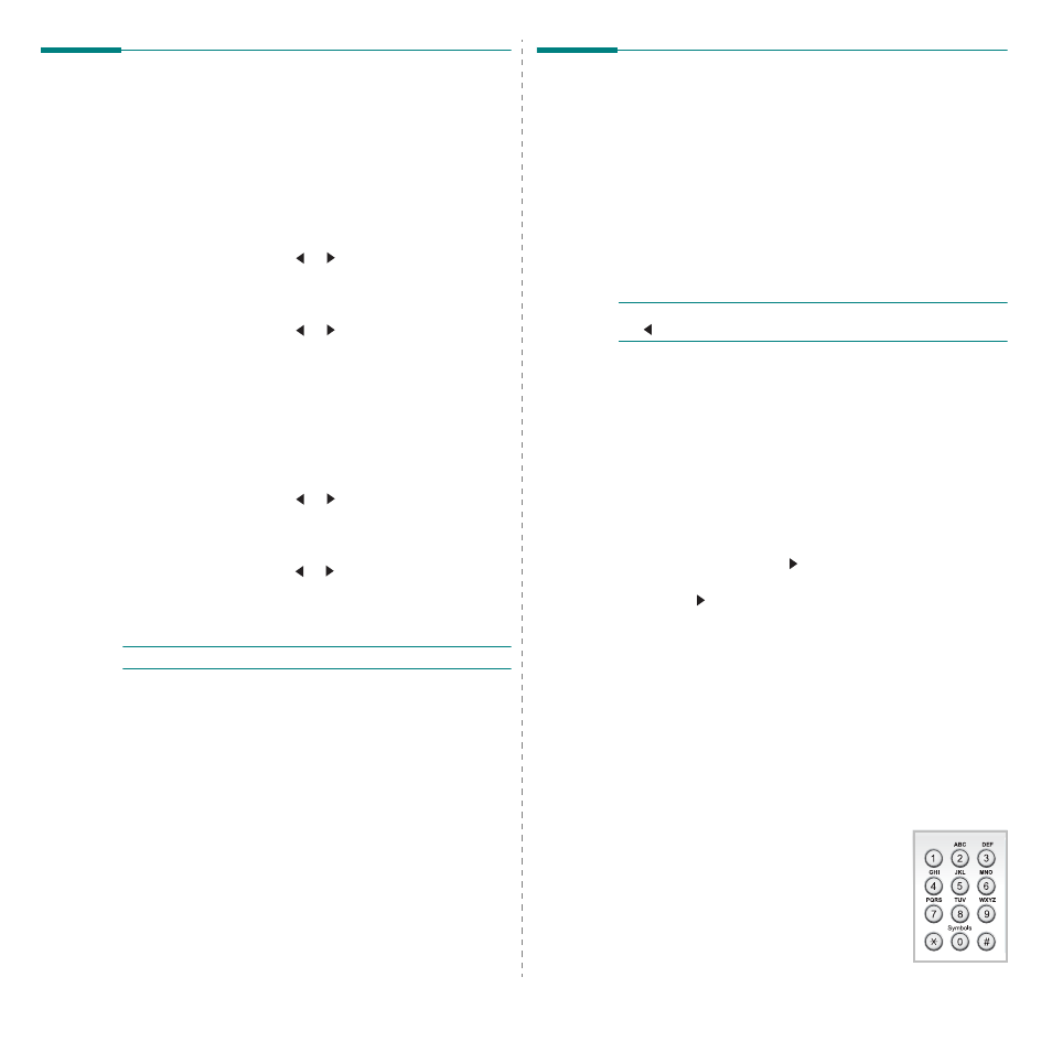 Changing the display language and country, Setting language, Setting country | Setting the machine id (only for scx-4521f), Entering characters using the number keypad, Setting the machine id, Entering characters using the, Number keypad | Samsung SCX-4521FG User Manual | Page 23 / 117